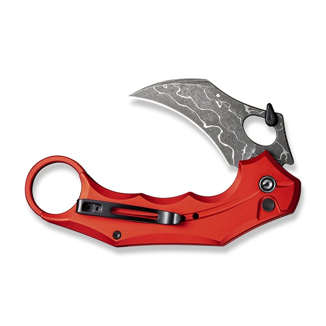 Civivi Incisor II Folding Knife Red Aluminum Handle Nitro-V Karambit Plain Edge Stonewash Finish C16016B-DS1 3 Civivi Incisor II Folding Knife Red Aluminum Handle Nitro-V Karambit Plain Edge Stonewash Finish C16016B-DS1 - Image 3