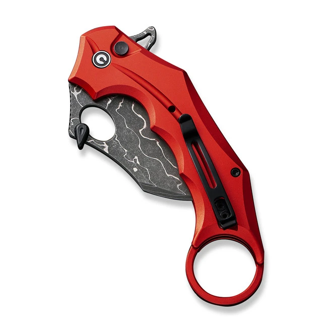 Civivi Incisor II Folding Knife Red Aluminum Handle Nitro-V Karambit Plain Edge Stonewash Finish C16016B-DS1 4 Civivi Incisor II Folding Knife Red Aluminum Handle Nitro-V Karambit Plain Edge Stonewash Finish C16016B-DS1 - Image 4