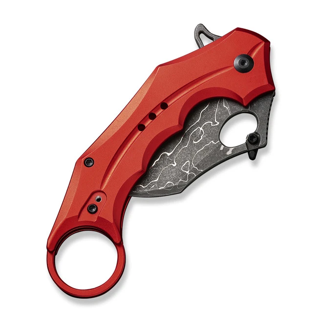Civivi Incisor II Folding Knife Red Aluminum Handle Nitro-V Karambit Plain Edge Stonewash Finish C16016B-DS1 5 Civivi Incisor II Folding Knife Red Aluminum Handle Nitro-V Karambit Plain Edge Stonewash Finish C16016B-DS1 - Image 5
