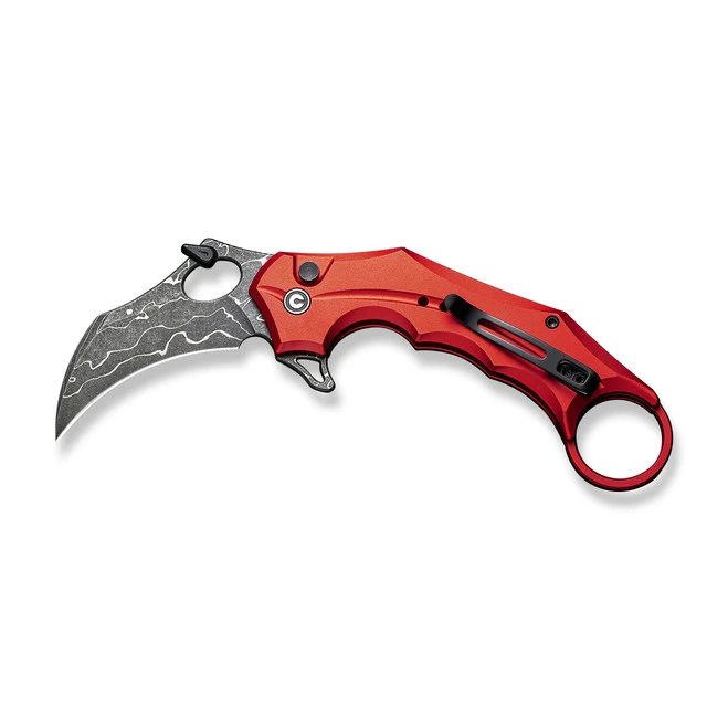 Civivi Incisor II Folding Knife Red Aluminum Handle Nitro-V Karambit Plain Edge Stonewash Finish C16016B-DS1 7 Civivi Incisor II Folding Knife Red Aluminum Handle Nitro-V Karambit Plain Edge Stonewash Finish C16016B-DS1 - Image 7
