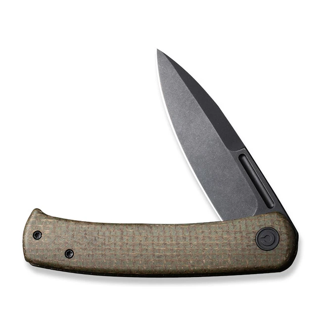 Civivi Caetus Folding Knife Green Burlap Micarta Handle 14C28N Spear Point Plain Edge Black Stonewash Finish C21025C-3 3 Civivi Caetus Folding Knife Green Burlap Micarta Handle 14C28N Spear Point Plain Edge Black Stonewash Finish C21025C-3 - Image 3
