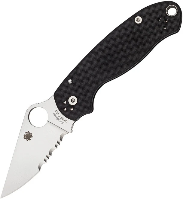 Spyderco Paramilitary 3 Knife Black G10 Handle Combo CPM S45V Stainless Edge Para 3 C223GPS 4 Spyderco Paramilitary 3 Knife Black G10 Handle Combo CPM S45V Stainless Edge Para 3 C223GPS - Image 4