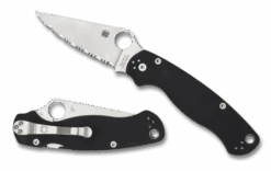 Spyderco C81GS2 Paramilitary 2 Folding Knife Satin S45VN Full Serrated Edge G-10 Handle