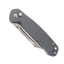 WMK Exclusive CJRB Pyrite Bowie J1942-AL Gray Aluminum Handle Button Lock AR-RMP9 Bowie Blade -White Mountain Knives CJRB BOWIE PYRITE J1942 AL 01 24750.1714149318