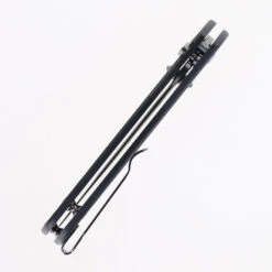 WMK Exclusive CJRB Pyrite Bowie J1942-AL Gray Aluminum Handle Button Lock AR-RMP9 Bowie Blade -White Mountain Knives CJRB BOWIE PYRITE J1942 AL 04 16159.1714149317