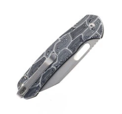 WMK Exclusive CJRB Pyrite Wharncliffe Folding Knife Black & White Gmascus G10 Handle AR-RPM9 Wharncliffe Plain Edge Stonewash Finish J1925A-DBW -White Mountain Knives CJRB J1925A DBW 04 35590.1685545299