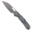 WMK Exclusive CJRB Pyrite Wharncliffe Folding Knife Black & White Gmascus G10 Handle AR-RPM9 Wharncliffe Plain Edge Stonewash Finish J1925A-DBW