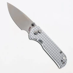 Discontinued WMK Exclusive CJRB Mica Mini Pyrite Frag Pattern Button Lock Pocket Knife Aluminum Handle AR-RPM9 J1934-AL