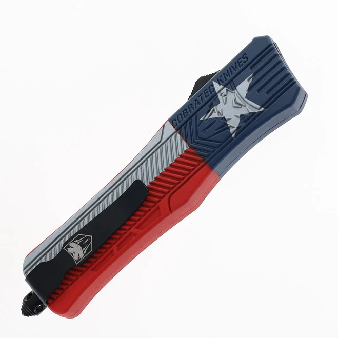 Cobra Tec Medium CTK-1 Cerakote American Flag OTF Knife Aluminum Handle Plain D2 Blade MUSACTK-1MDNS 7 Cobra Tec Medium CTK-1 Cerakote American Flag OTF Knife Aluminum Handle Plain D2 Blade MUSACTK-1MDNS - Image 7