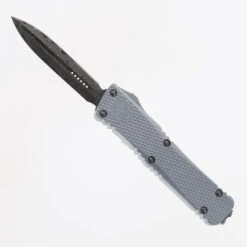Cobra Tec Mini Mamba OTF Knife Silver Aluminum Handle Dagger Damascus Blade MSILDAGNSDAM