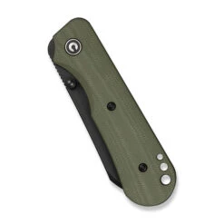 Civivi Crabby Folding Knife OD Green G10 Handle 14C28N Plain Edge Black Stonewash Finish C24055-1 -White Mountain Knives Clipping Path Crabby C24055 1 4 77616.1744811259
