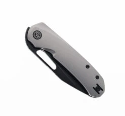 Divo Buzz Reverse Tux Folding Knife Bead Blast Titanium Handle 20CV Plain Edge Blackwash Finish -White Mountain Knives DIVO BLACK BLADE STONE HANDLE 01 47539.1686066042