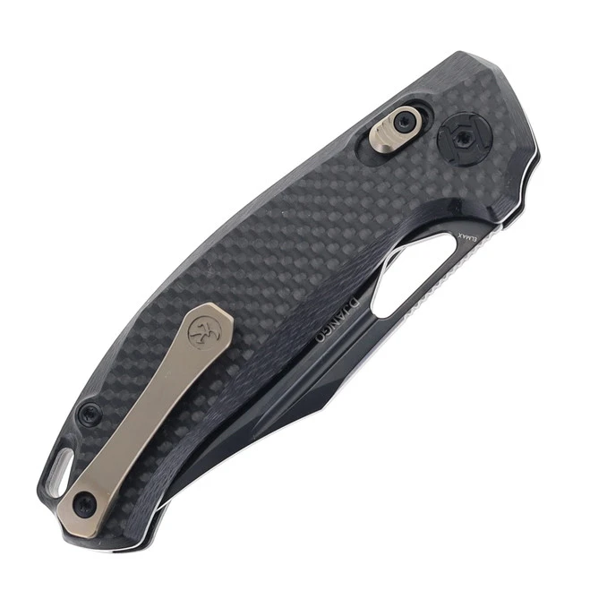 Kunwu Folding Knife Black Carbon Fiber Handle ELMAX Clip Point Plain Edge X707F 4 Kunwu Folding Knife Black Carbon Fiber Handle ELMAX Clip Point Plain Edge X707F - Image 4