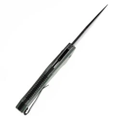 Kansept Hellx Folding Knife Green Micarta Handle D2 Plain Edge Black Stonewash Finish T1008F1 -White Mountain Knives F1 2 46224.1720544874