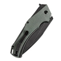Kansept Hellx Folding Knife Green Micarta Handle D2 Plain Edge Black Stonewash Finish T1008F1 -White Mountain Knives F1 4 44498.1720544874