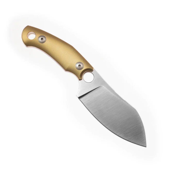 GiantMouse GMF1 Elmax Satin Blade Brass Handle Fixed Blade GMF1-XL-BRASS 2 GiantMouse GMF1 Elmax Satin Blade Brass Handle Fixed Blade GMF1-XL-BRASS - Image 2