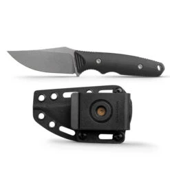 Vosteed H-Back Fixed Blade Knife Black G10 Handle 14C28N Clip Point Plain Edge Stonewash Finish D0401 -White Mountain Knives H back D0401 1 13244.1747994302