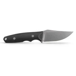 Vosteed H-Back Fixed Blade Knife Black G10 Handle 14C28N Clip Point Plain Edge Stonewash Finish D0401