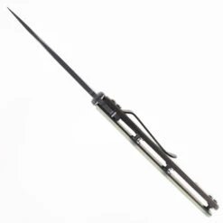 Hinderer Eklipse Skinny Slicer 3.5" Folding Knife Working Finish Magnacut Blade Translucent Green G10 Handle Battle Bronze Titanium 11 Hinderer Eklipse Skinny Slicer 3.5" Folding Knife Working Finish Magnacut Blade Translucent Green G10 Handle Battle Bronze Titanium -White Mountain Knives HINDERER EKLIPSE MAGNACUT SKINNY SLICER BATTLE BRONZE TRANSLUCENT GREEN G10 03 90506.1757440993