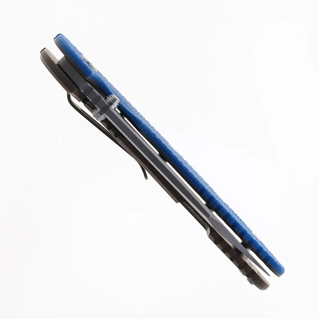 Hinderer XM-24 Skinny Wharncliffe Folding Knife Blue G10 Battle Bronze Finish Titanium S45VN Blade 5 Hinderer XM-24 Skinny Wharncliffe Folding Knife Blue G10 Battle Bronze Finish Titanium S45VN Blade - Image 5