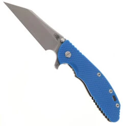 Hinderer XM-24 Skinny Wharncliffe Folding Knife Blue G10 Battle Bronze Finish Titanium S45VN Blade