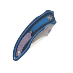 Harm Edged Tools Battlecraft Folding Knife Black/Blue G10 Handle Elmax Clip Point Plain Edge -White Mountain Knives Harm HE BC BK BL04 57627.1733425997