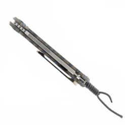 Harm Edged Tools Resistor Framelock Folding Knife Flame Titanium Handle M390 Recurve Plain Edge -White Mountain Knives Harm HE RE FLAME05 57995.1733343663