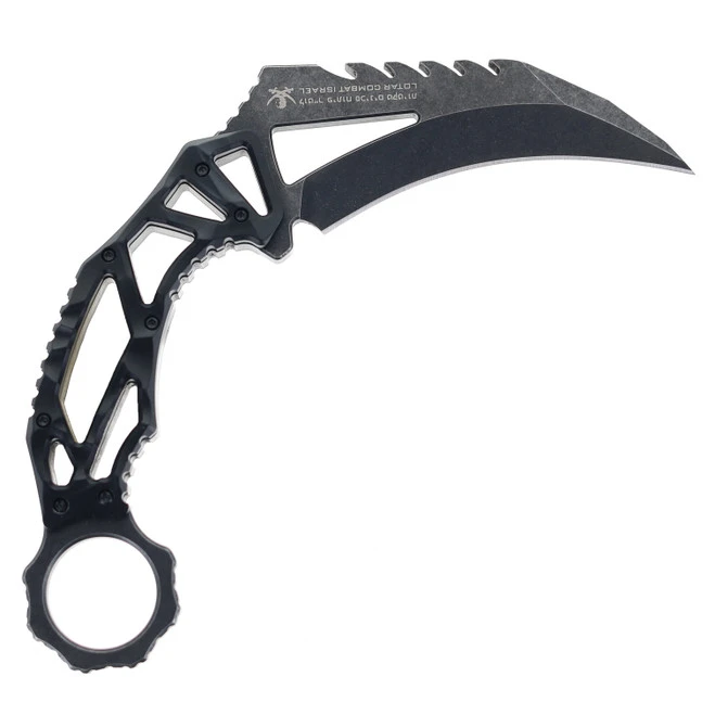 Lotar Combat Kharma Gen 1 Fixed Blade Karambit Knife Hollow Ergonomic Custom Milled Aluminum Handle 3V Double Edge Black Blade LC-Kharma 2 Lotar Combat Kharma Gen 1 Fixed Blade Karambit Knife Hollow Ergonomic Custom Milled Aluminum Handle 3V Double Edge Black Blade LC-Kharma - Image 2