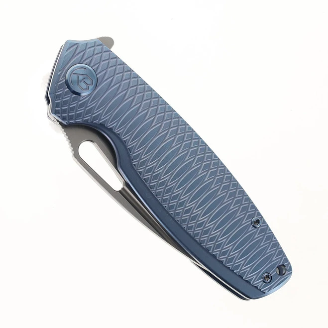 Kubey Tityus Folding Knife Blue Textured Titanium Handle 14C28N Drop Point KB360F 3 Kubey Tityus Folding Knife Blue Textured Titanium Handle 14C28N Drop Point KB360F - Image 3
