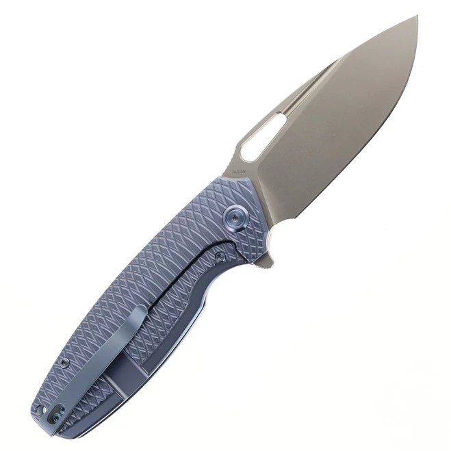 Kubey Tityus Folding Knife Blue Textured Titanium Handle 14C28N Drop Point KB360F 2 Kubey Tityus Folding Knife Blue Textured Titanium Handle 14C28N Drop Point KB360F - Image 2