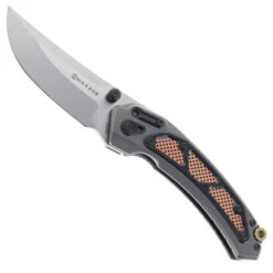 Maxace Blacklight 01 Folding Knife Titanium/Brass/Copper Handle M390 Plain Edge OM02-1-A