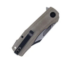 Petrified Fish Victor Folding Knife Khaki Micarta Handle K110 Plain Edge Satin Finish P03-KMS -White Mountain Knives PETRIFIED FISH PF P03 KMS 02 45144.1679503877