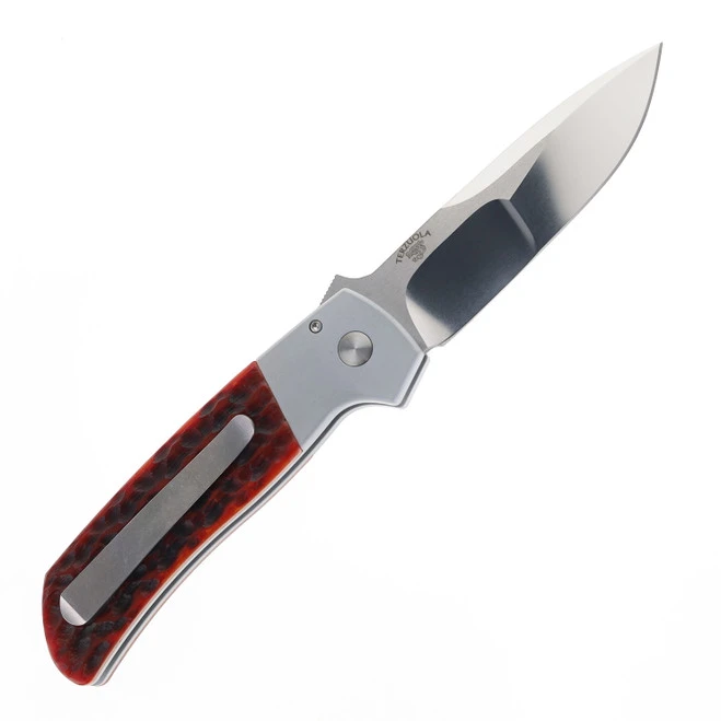 Pro-Tech 2025 ATCF Custom 003 Automatic Folding Knife Bone Inlay Handle 154CM Plain Edge 2 Pro-Tech 2025 ATCF Custom 003 Automatic Folding Knife Bone Inlay Handle 154CM Plain Edge - Image 2