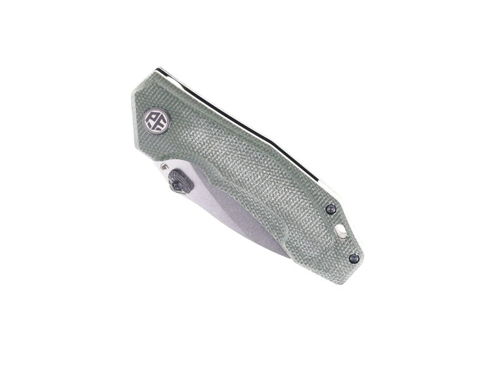 Petrified Fish Havrog Green Micarta Handle Thumb Stud Liner Lock Pocket Knife K110 Stonwashed Blade PF-P04 GRMW 3 Petrified Fish Havrog Green Micarta Handle Thumb Stud Liner Lock Pocket Knife K110 Stonwashed Blade PF-P04 GRMW - Image 3
