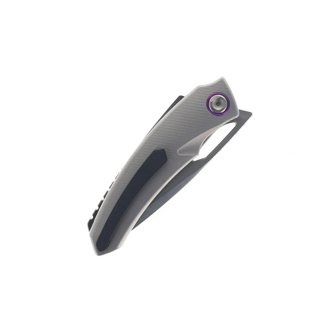 Poikilo Blade Tero S1 Folding Knife Grey Titanium Handle M398 Tanto Plain Edge 4 Poikilo Blade Tero S1 Folding Knife Grey Titanium Handle M398 Tanto Plain Edge - Image 4