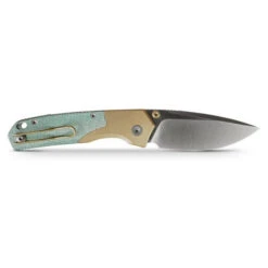Vosteed Psyop Folding Knife Teal Norplex UltreX Micarta Handle S35VN Plain Edge Satin Finish A2221 -White Mountain Knives Psyop299 A2221 3 10135.1755610583