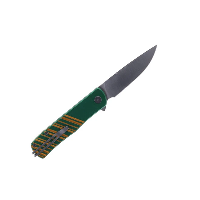 Real Steel Karly Folding Knife Green | Yellow Aluminum Handle Satin VG-10 Blade 6051 2 Real Steel Karly Folding Knife Green | Yellow Aluminum Handle Satin VG-10 Blade 6051 - Image 2