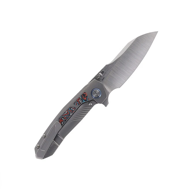 Remette Knives RT-Kestrel Knife Titanium Handle Multi-Color Carbon Fiber Inlay S35VN Blade RTPO-B 2 Remette Knives RT-Kestrel Knife Titanium Handle Multi-Color Carbon Fiber Inlay S35VN Blade RTPO-B - Image 2