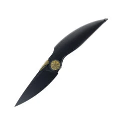 Rike Knife Predator DLC Folding Knife Titanium Handle M390 Plain Edge