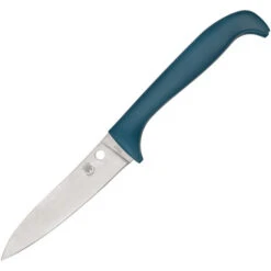 Spyderco Counter Critter Blue Handle Kitchen Knife Satin 7Cr17MoV Blade K21PBL