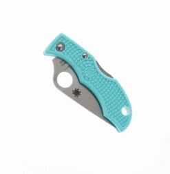 Spyderco Ladybug Folding Knife Teal FRN Handle S30V Clip Point Plain Edge LTLP3 -White Mountain Knives SPYDERCO LTLP3 01 92381.1689355787