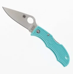 Spyderco Ladybug Folding Knife Teal FRN Handle S30V Clip Point Plain Edge LTLP3