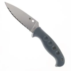 Spyderco Temperance Fixed Blade Knife Grey FRN Handle Cru-Wear Serrated Edge FB05SGY