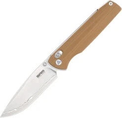 SRM Terrier Folding Knife Tan G10 Handle 140Cr14MoV3Nb Plain Edge SRM258LGW2 -White Mountain Knives SRM258LGW2 89710.1753817902