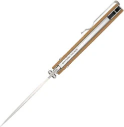 SRM Terrier Folding Knife Tan G10 Handle 140Cr14MoV3Nb Plain Edge SRM258LGW2