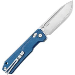 SRM Rubik Folding Knife Blue Canvas Micarta Handle 140Cr Plain Edge Bead Blast Finish SRM7228BME2 -White Mountain Knives SRM7228BME2 add 02 67248.1746119628