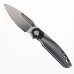 TwoSun Sidewinder Front Flipper Pocket Knife Gray Titanium & CF Handle D2 Blade TS341-D2-SND