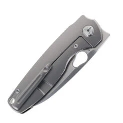 TwoSun Folding Knife Black Titanium/Carbon Fiber Handle M390 Plain Edge TS129-M390-SW -White Mountain Knives TWOSUN TS129 M390 STONEWASH 03 99879.1743187837