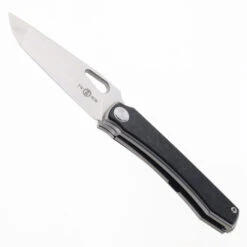 TwoSun Stingray Folding Knife Black Marbled Carbon Fiber Handle M390 Plain Edge TS136-M390UP