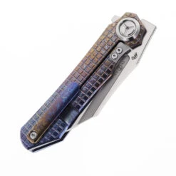 Two Sun Folding Knife Color Titanium Handle M390 Plain Edge Satin Finish TS195-Square-Color -White Mountain Knives TWOSUN TS195 COLOR SQUARE 03 43144.1701719511